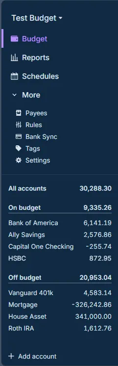 The Actual Budget Sidebar